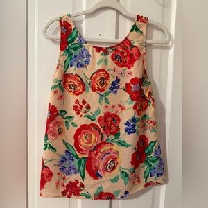 Anthropologie Everly Floral Sleeveless Top Blouse